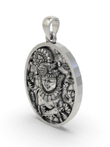 Shrinathji Oval Sterling Silver Pendant