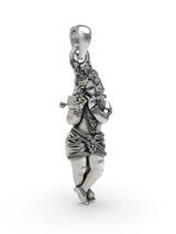 Fluting Bal Krishna Sterling Silver Pendant