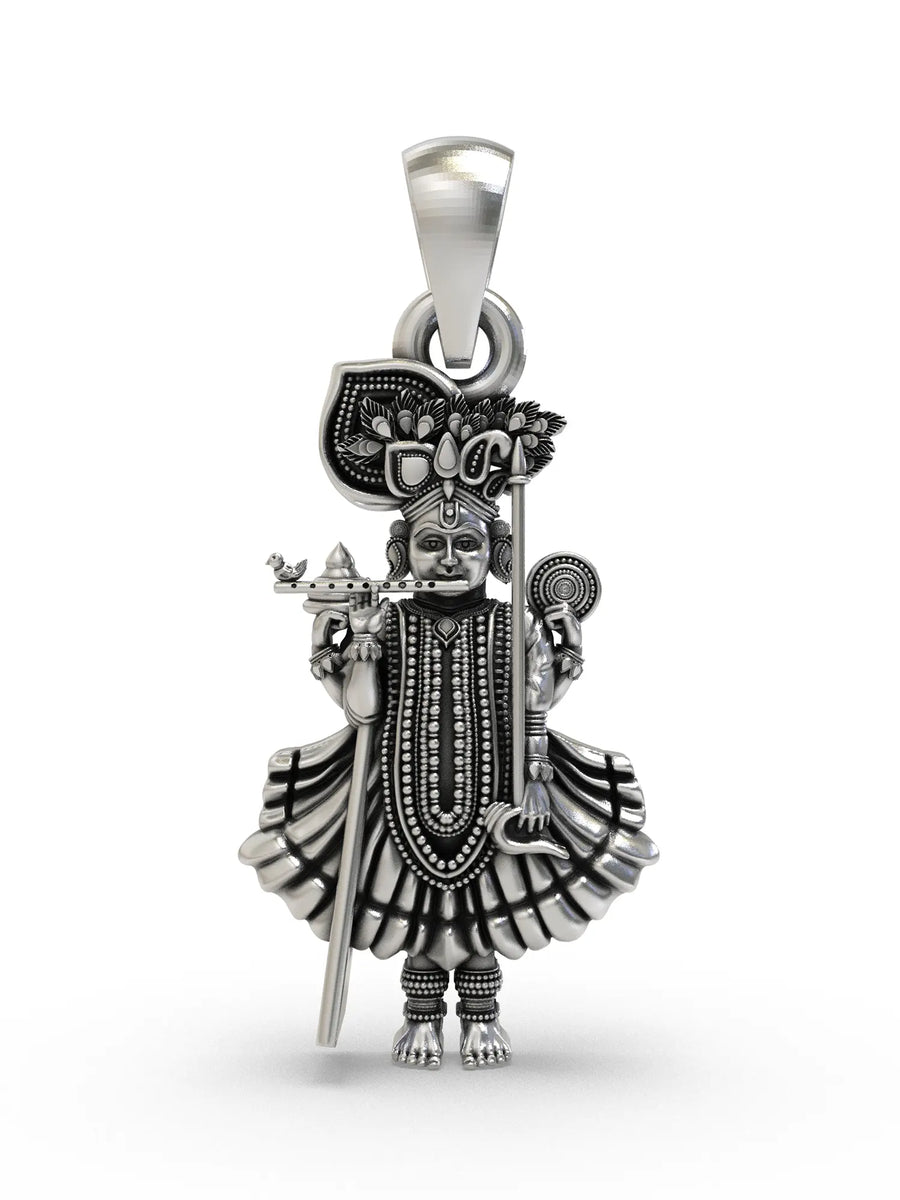 Shri Ranchhodraiji Maharaj Lord Krishna Sterling Silver Pendant