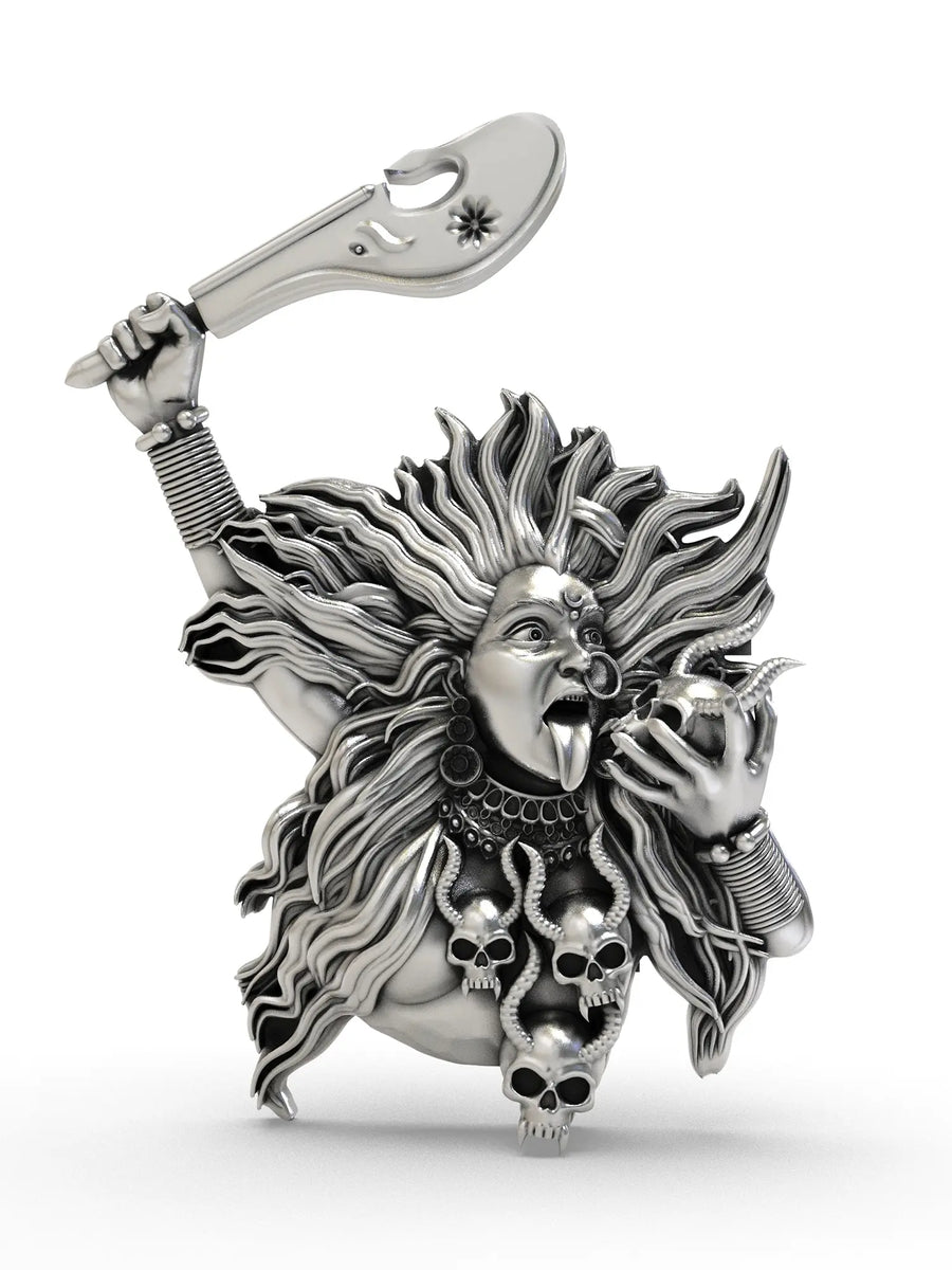 Goddess Kali Sterling Silver Pendant