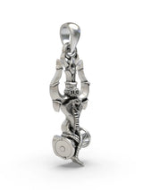 Trishul Damru and Serpent Sterling Silver Pendant