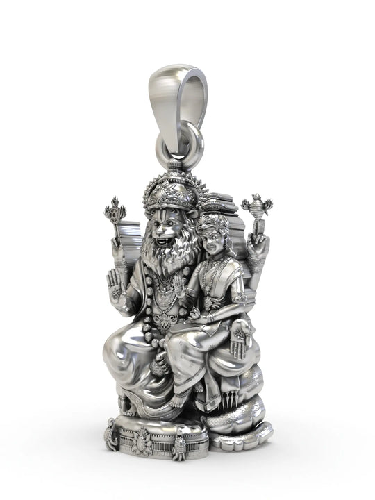 Narasimha Lakshmi Temple Sterling Silver Pendant