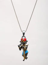 Radha Ramana Meenakari Sterling Silver Pendant
