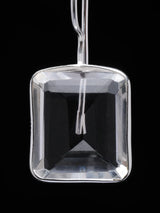 Cushion Cut Crystal Sterling Silver Dangle Earrings