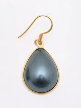 Teardrop Synthetic Pearl Gold Plated Sterling Silver Dangle Earrings