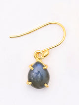 Labradorite Teardrop Gold Plated Sterling Silver Drop Earrings