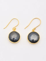 Hematite and Gold Plated Sterling Silver Hook Earrings