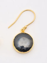 Hematite and Gold Plated Sterling Silver Hook Earrings