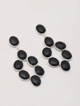 Faceted Black Onyx Sterling Silver Chandelier Earrings