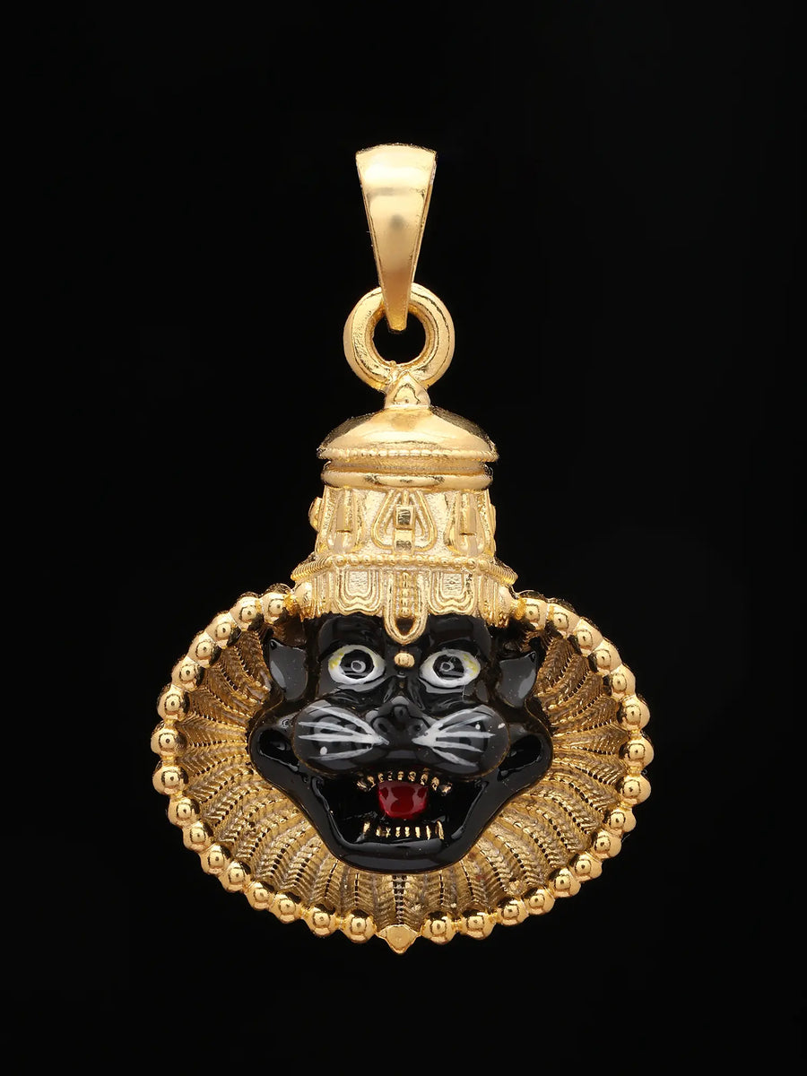 Meenakari Narasimha Sterling Silver Pendant