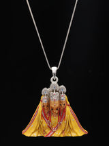 Meenakari Goddess Baglamukhi Sterling Silver Pendant