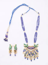 Meenakari Crocodile Necklace and Earrings Set with Tanzanite