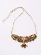 Kundan Studded Sterling Silver Choker Necklace and Earring Set