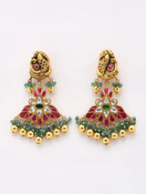 Kundan Studded Sterling Silver Choker Necklace and Earring Set