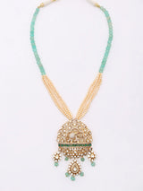 Polki Diamond and Kundan Sterling Silver Necklace and Earrings Set