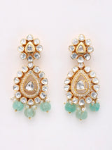 Polki Diamond and Kundan Sterling Silver Necklace and Earrings Set