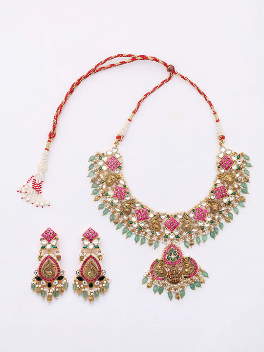 Semi Precious Stone Sterling Silver Necklace and Earring Set