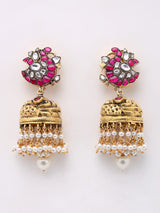 Goddess Lakshmi Temple Silver Necklace and Earrings Set