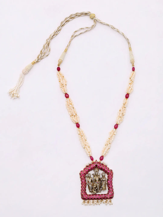 Ramdarbar Sterling Silver Necklace and Earrings Set