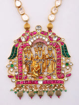 Kundan Polki Diamond Ramdarbar Sterling Silver Necklace