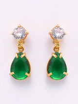 Emerald Green and White Moissanite Silver Lariat Necklace Set