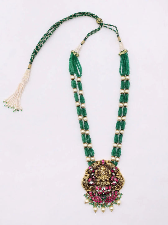 Goddess Lakshmi Sterling Silver Necklace and Earrings Set