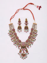 Floral Sterling Silver Necklace and Earring Set with Stones