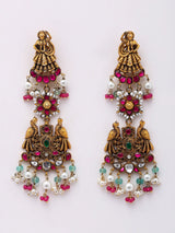 Floral Sterling Silver Necklace and Earring Set with Stones