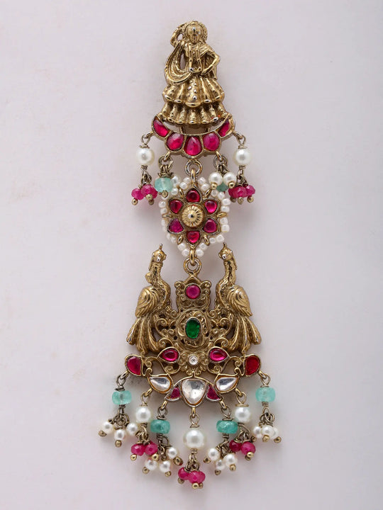 Peacock Sterling Silver Earrings with Semi Precious Stones