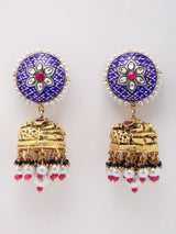 Meenakari Borla Hasli Choker and Earring Set in Sterling Silver