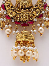 Moissanite and Pearl Sterling Silver Chandelier Earrings