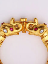 Elephant Head Sutlada Sterling Silver Bangles with Gemstone