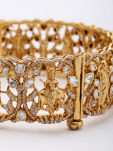 Polki Diamond Navagraha Sterling Silver Openable Bangle