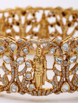Polki Diamond Navagraha Sterling Silver Openable Bangle