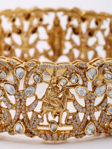 Polki Diamond Navagraha Sterling Silver Openable Bangle