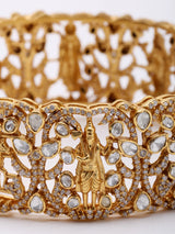 Polki Diamond Navagraha Sterling Silver Openable Bangle