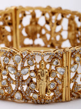 Polki Diamond Navagraha Sterling Silver Openable Bangle