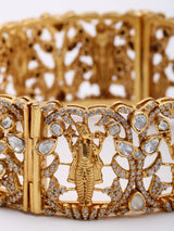 Polki Diamond Navagraha Sterling Silver Openable Bangle