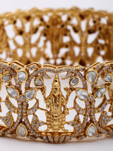 Polki Diamond Navagraha Sterling Silver Openable Bangle
