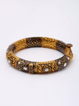 Floral Sterling Silver Bangles with Semi Precious Stones (Set of 2)