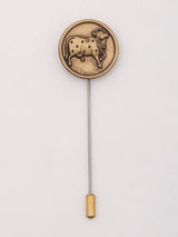 Nandi Bull Motif Brass Lapel Pin