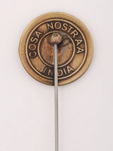 Nandi Bull Motif Brass Lapel Pin
