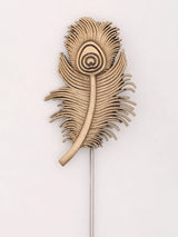 Peacock Feather Brass Lapel Pin