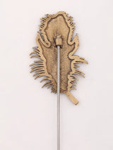 Peacock Feather Brass Lapel Pin