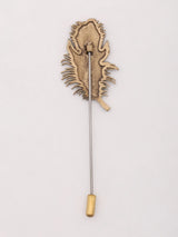 Peacock Feather Brass Lapel Pin