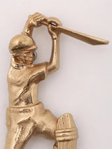 Handcrafted Cricket Batsman Brass Brooch