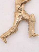 Handcrafted Cricket Batsman Brass Brooch