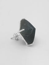 Faceted Square Labradorite Sterling Silver Stud Earrings