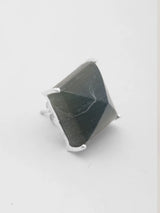 Faceted Square Labradorite Sterling Silver Stud Earrings