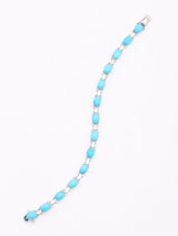 Persian Turquoise Oval Link Sterling Silver Bracelet